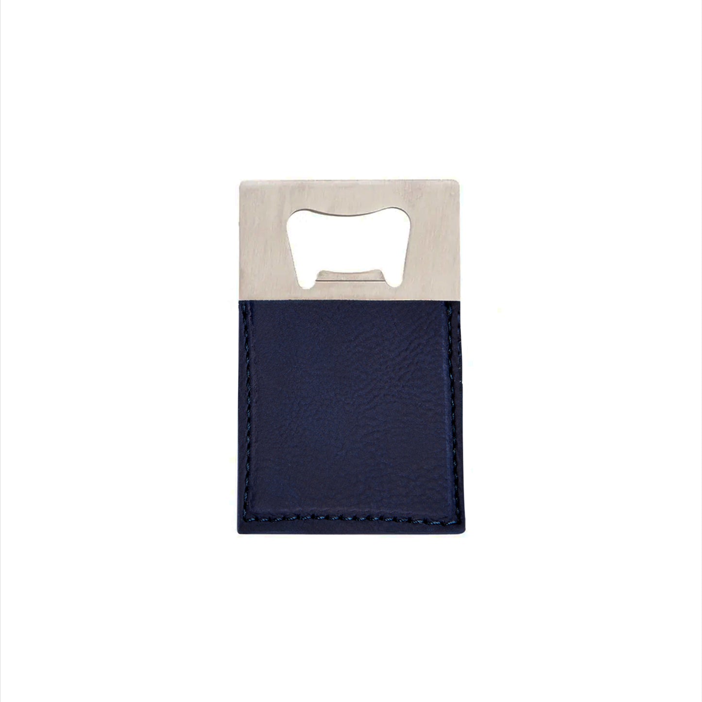 Navy Leatherette Bottle Opener - 3.5" x 2