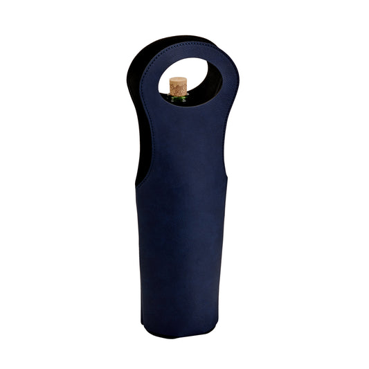Leatherette Wine Holder in Navy - 14.5"