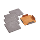 Set Of 4 Leatherette Coasters - Grey