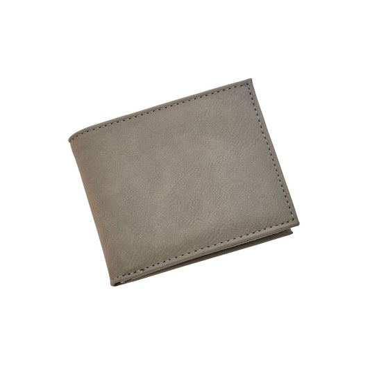 Leatherette Bill Fold, Grey 4.5" X 3.75"