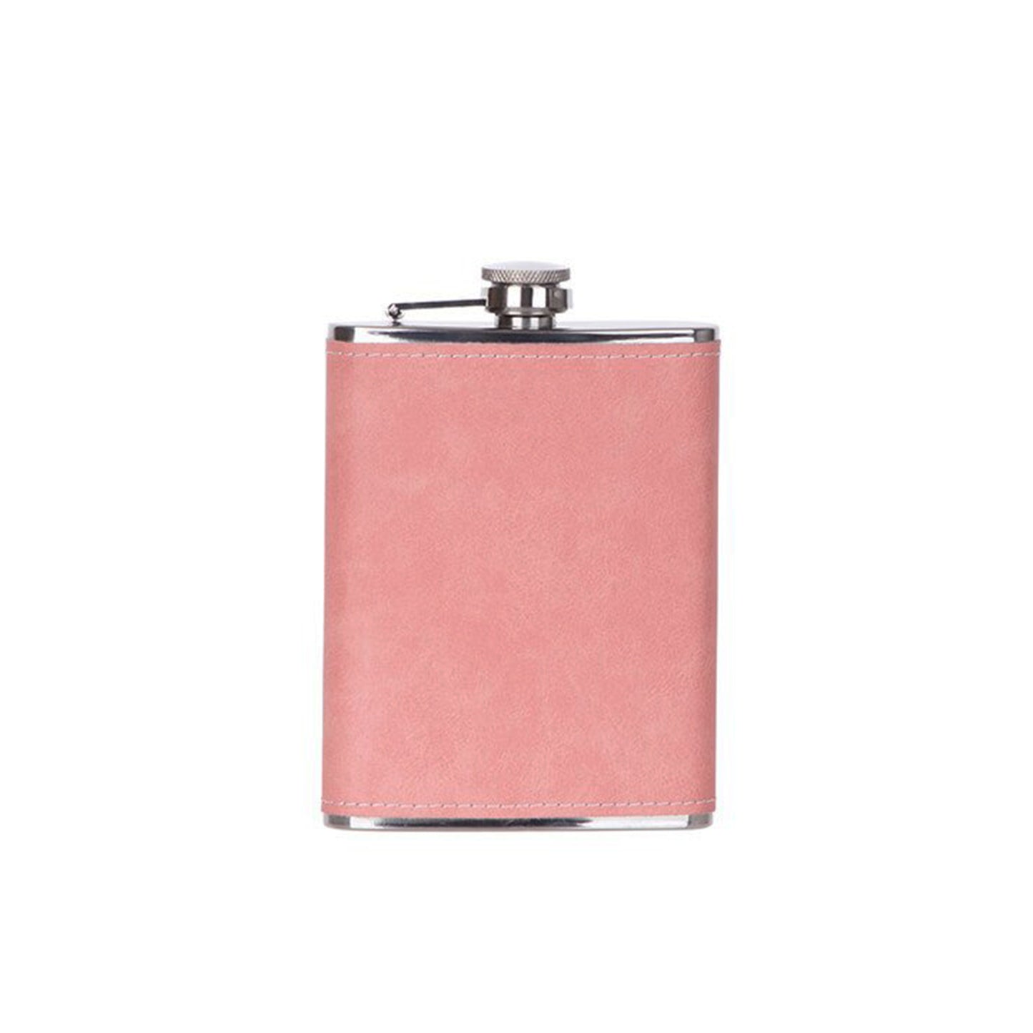 Leatherette Flask, Pink 8 Oz