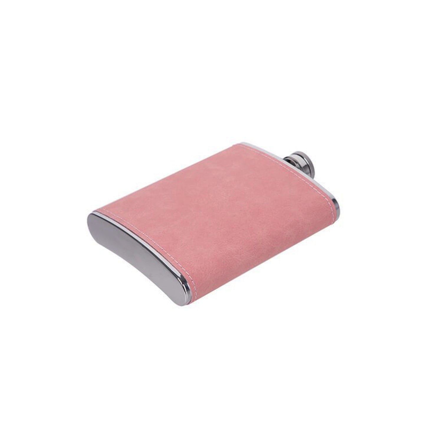 Leatherette Flask, Pink 8 Oz