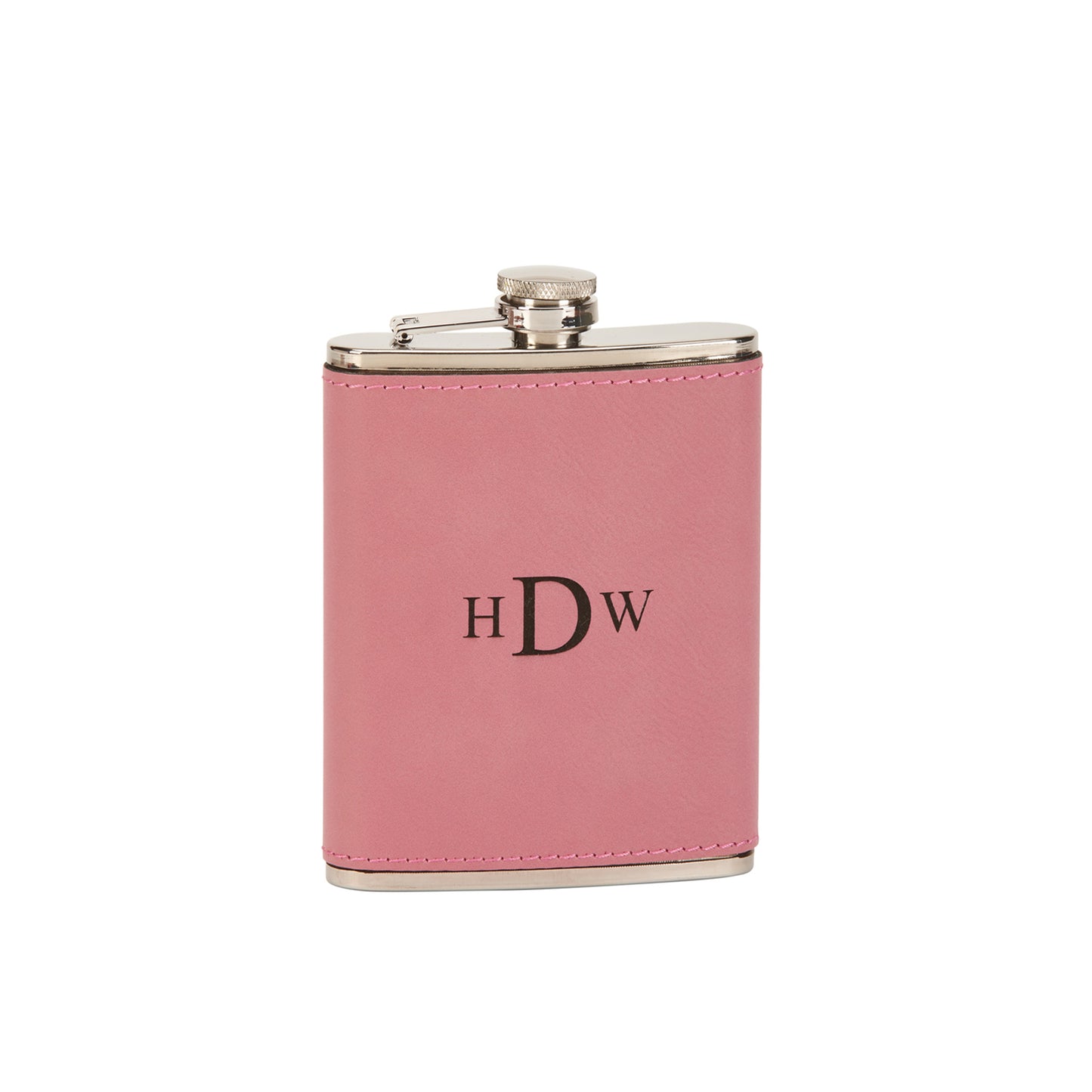 Leatherette Flask, Pink 8 Oz