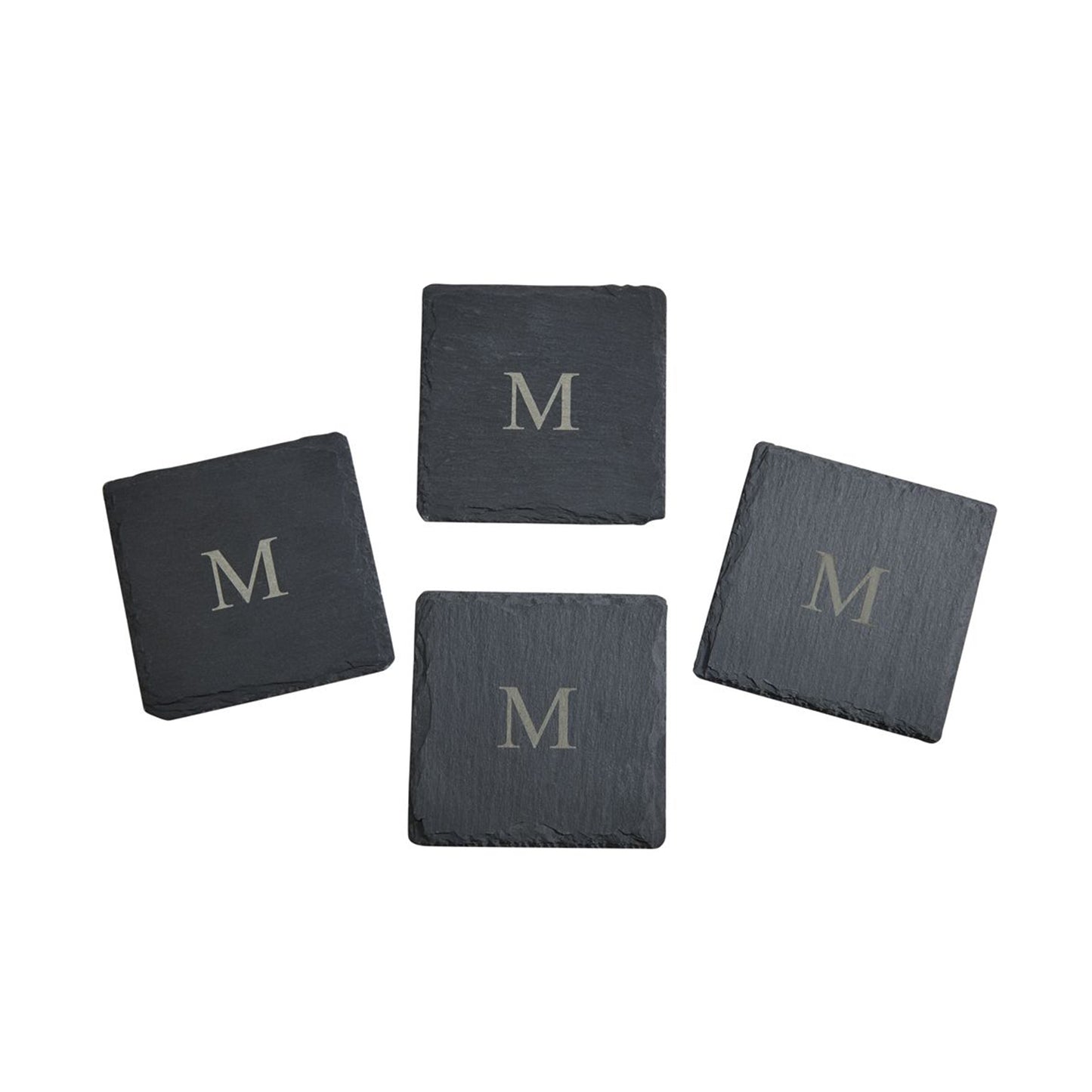 Set Of 4 Slate Coasters 4" Square