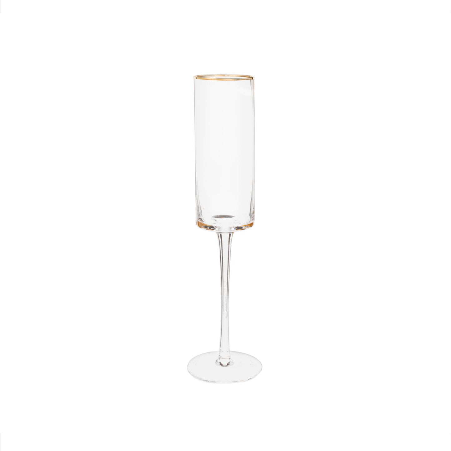 Gold-Rim Champagne Flutes Set - 8 oz