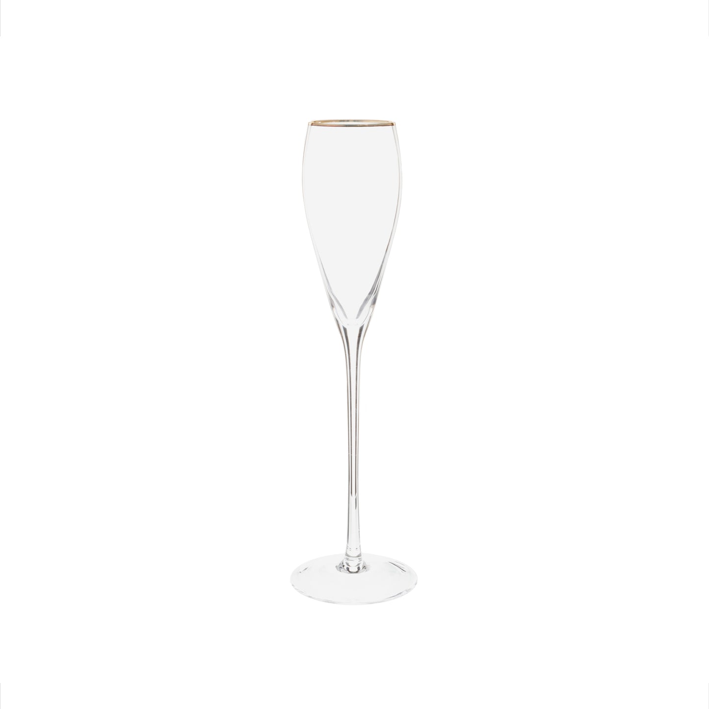 Gold-Rim Tapered Champagne Flutes Set - 8 oz