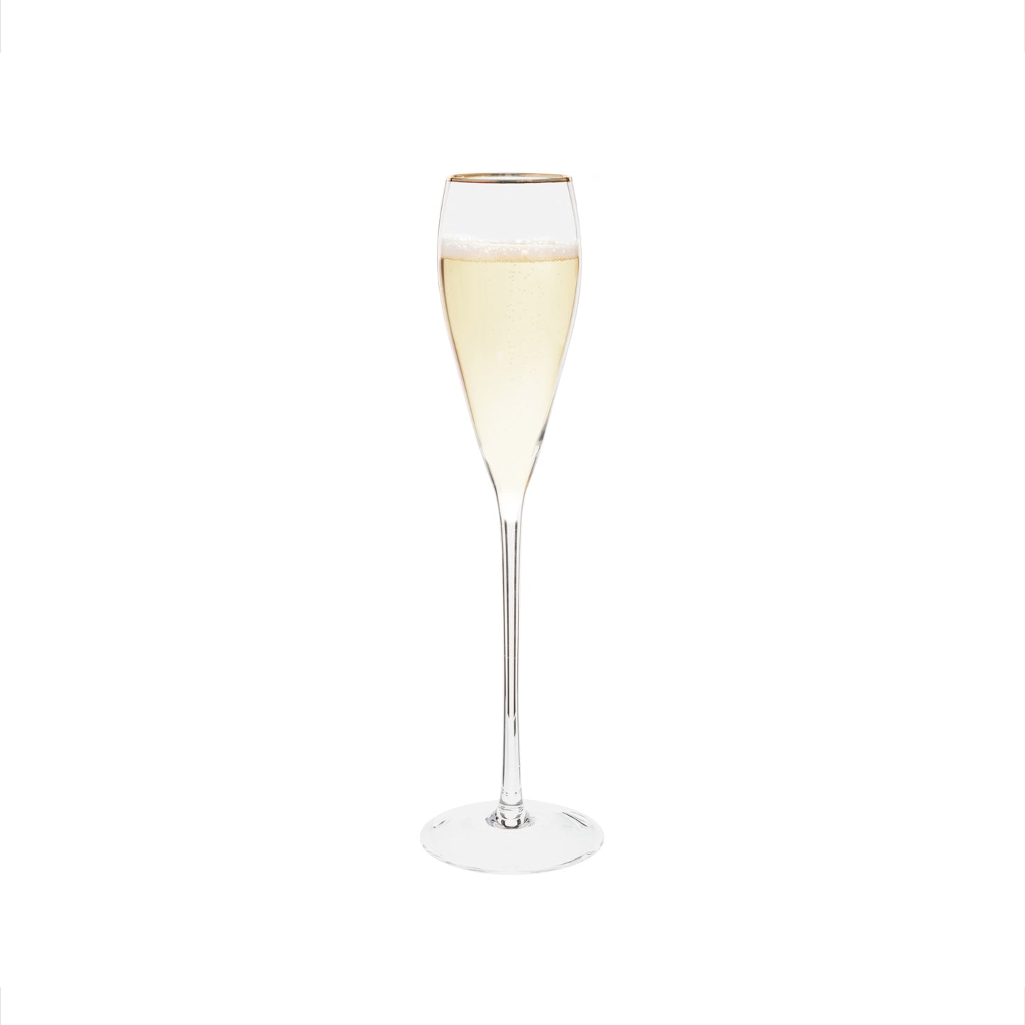 Gold-Rim Tapered Champagne Flutes Set - 8 oz