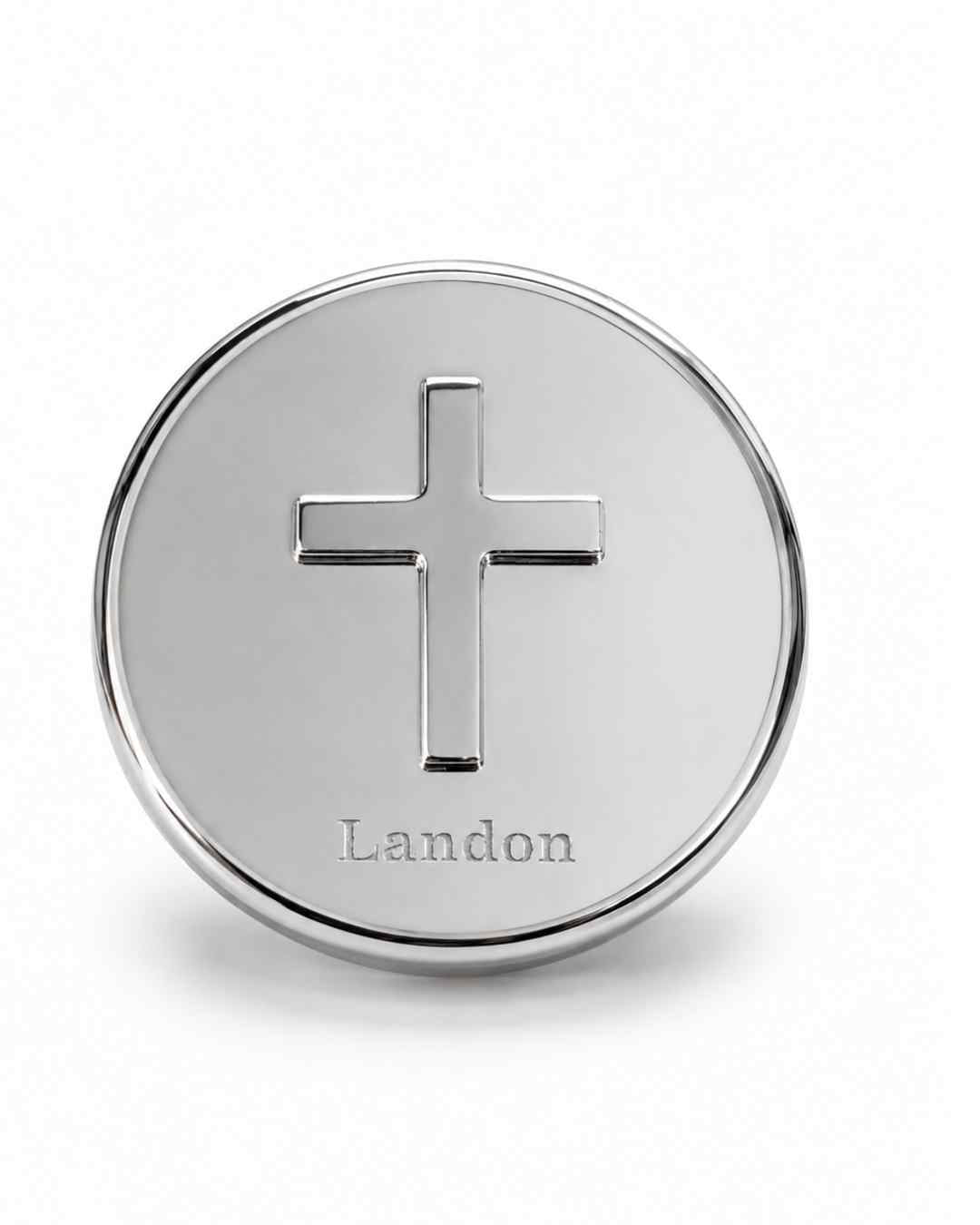 Round Covered Box With Cross On Lid