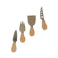 4-Piece Cheese Serving Set with Wooden Handles