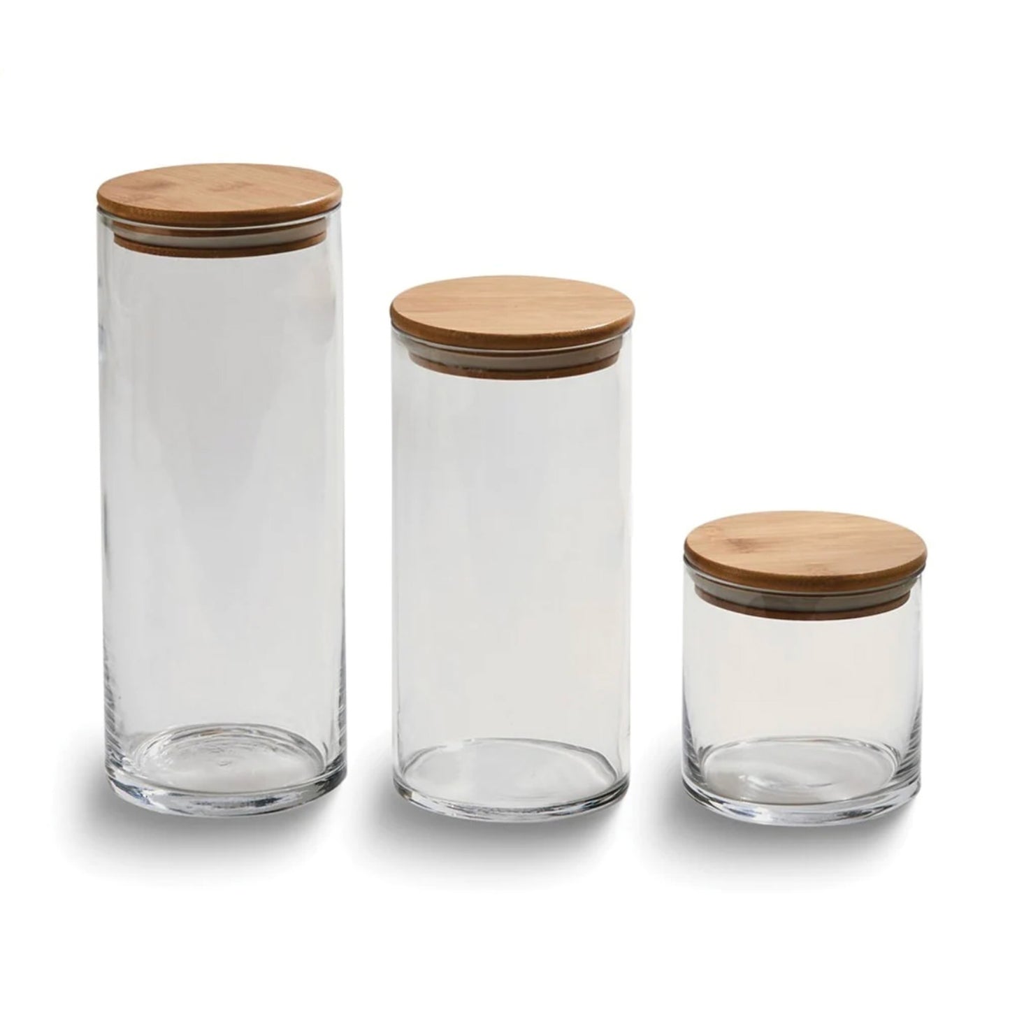Small Round Glass Storage Container with Bamboo Lid