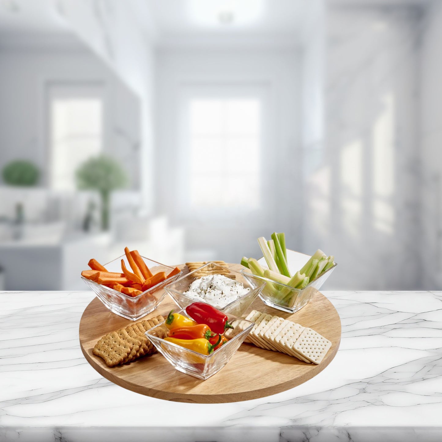 Rubberwood Lazy Susan - 14" Diameter