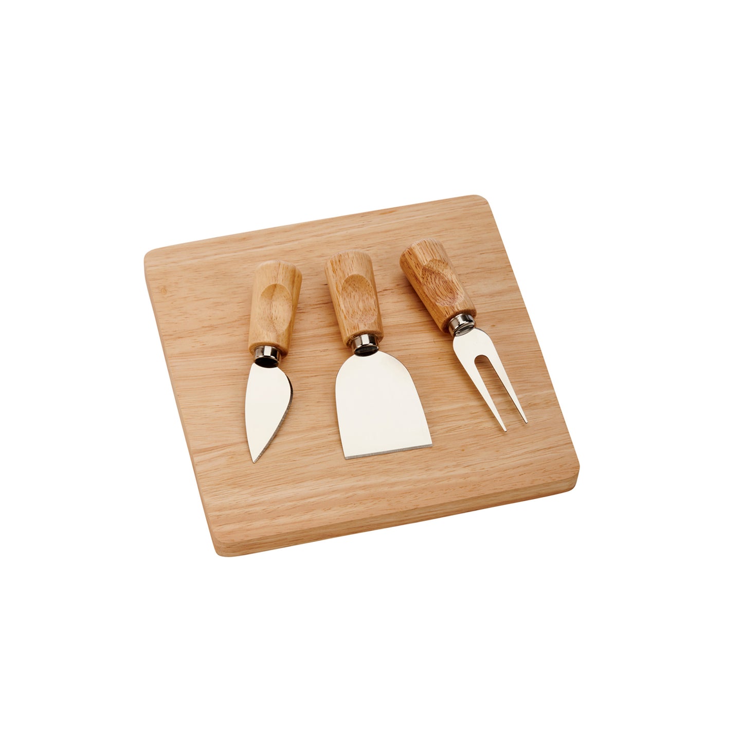 Rubberwood Cheese Cutting Board Set with 3 Tools