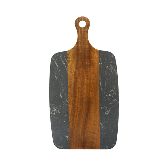 Black Marble and Acacia Wood Center Handled Board