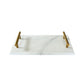 White Marble Board with Gold Handles
