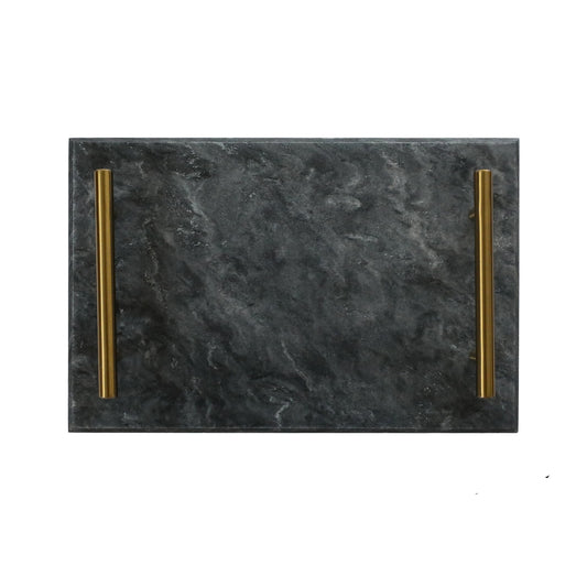 Black Marble Board with Gold Handles