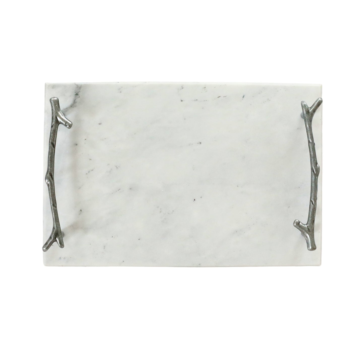 White Marble Board with Silver Branch Handles