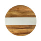 White Marble and Acacia Wood Round Board - 11"