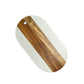 White Marble and Acacia Wood Oval Board