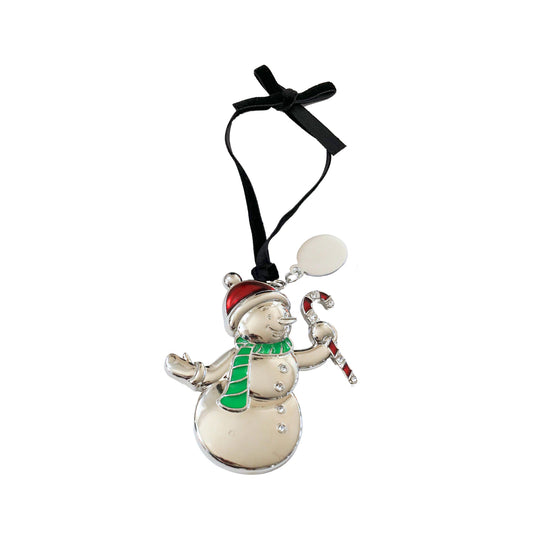 3D Snowman Ornament with Engraving Tag