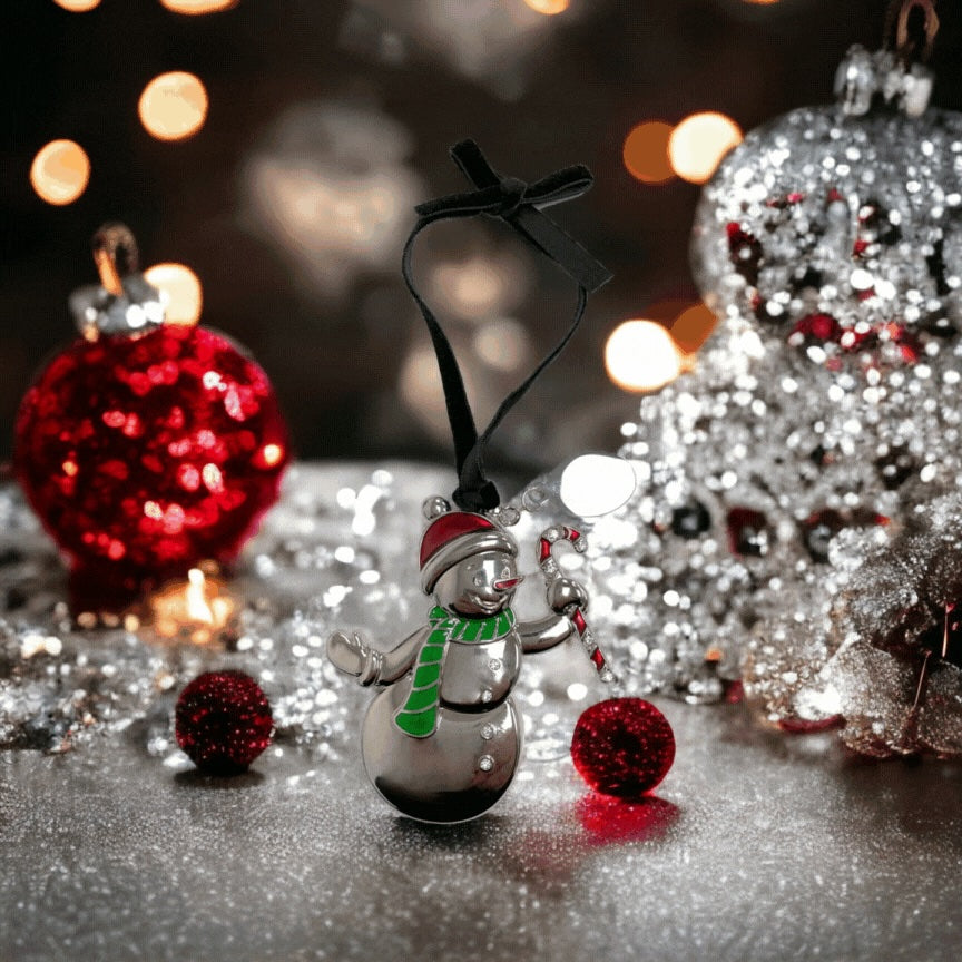 3D Snowman Ornament with Engraving Tag