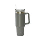40 Oz Stainless Steel Tumbler with Handle & Straw - Grey