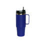 30 Oz Stainless Steel Tumbler with Handle & Straw -  Royal Blue
