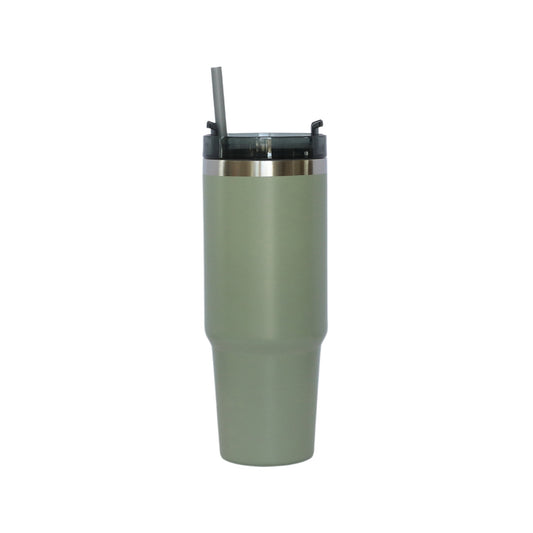 30 Oz Stainless Steel Tumbler with Straw - Sage Green