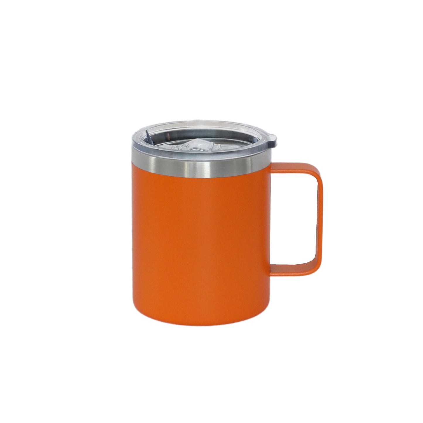 12 Oz Stainless Steel Travel Mug with Handle - Orange