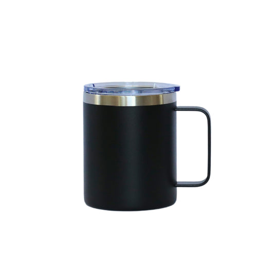 12 Oz Stainless Steel Travel Mug with Handle - Black