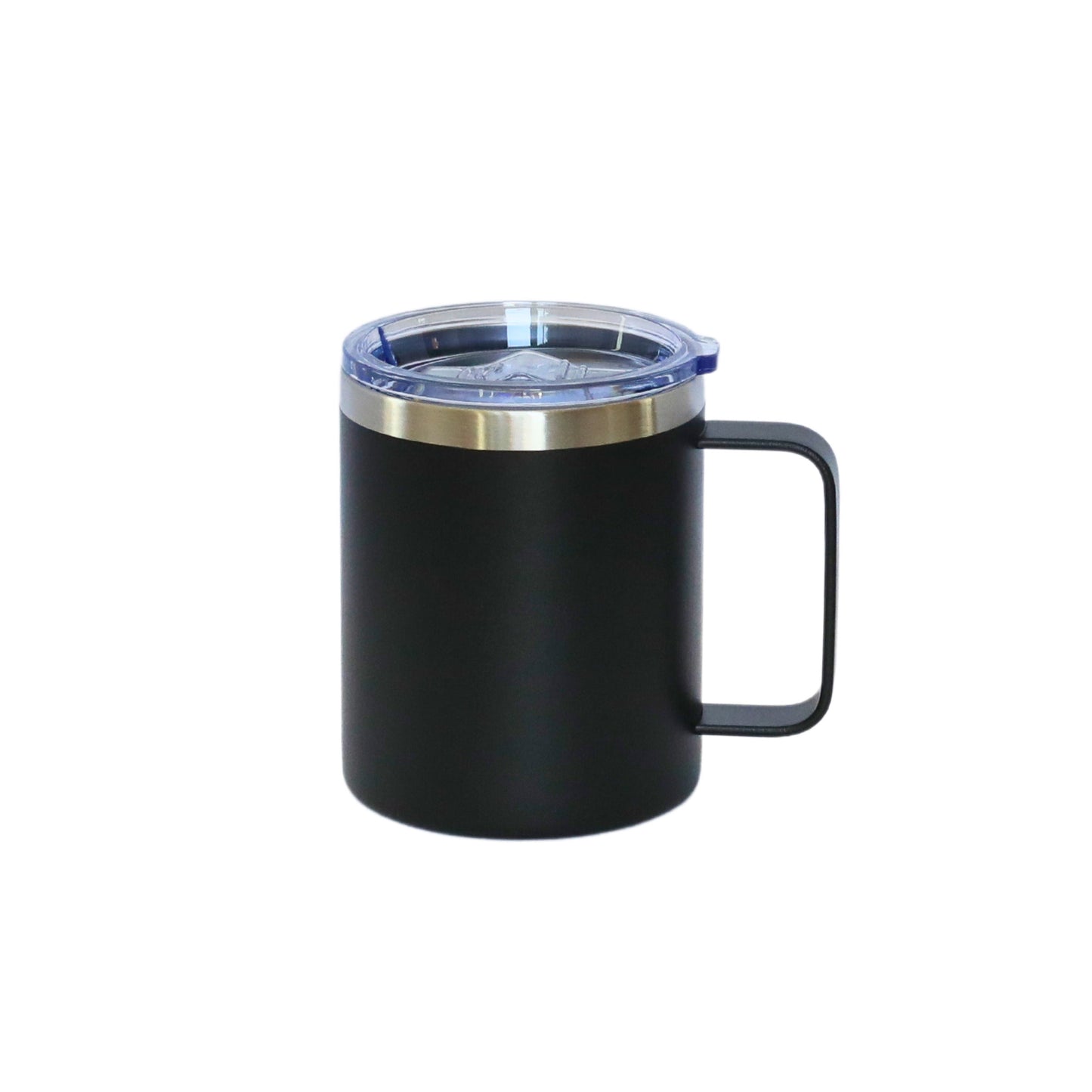 12 Oz Stainless Steel Travel Mug with Handle - Black