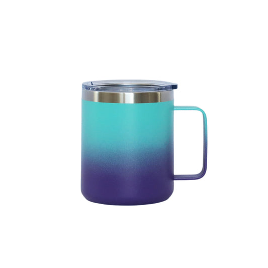 12 Oz Stainless Steel Travel Mug with Handle - Blue & Purple