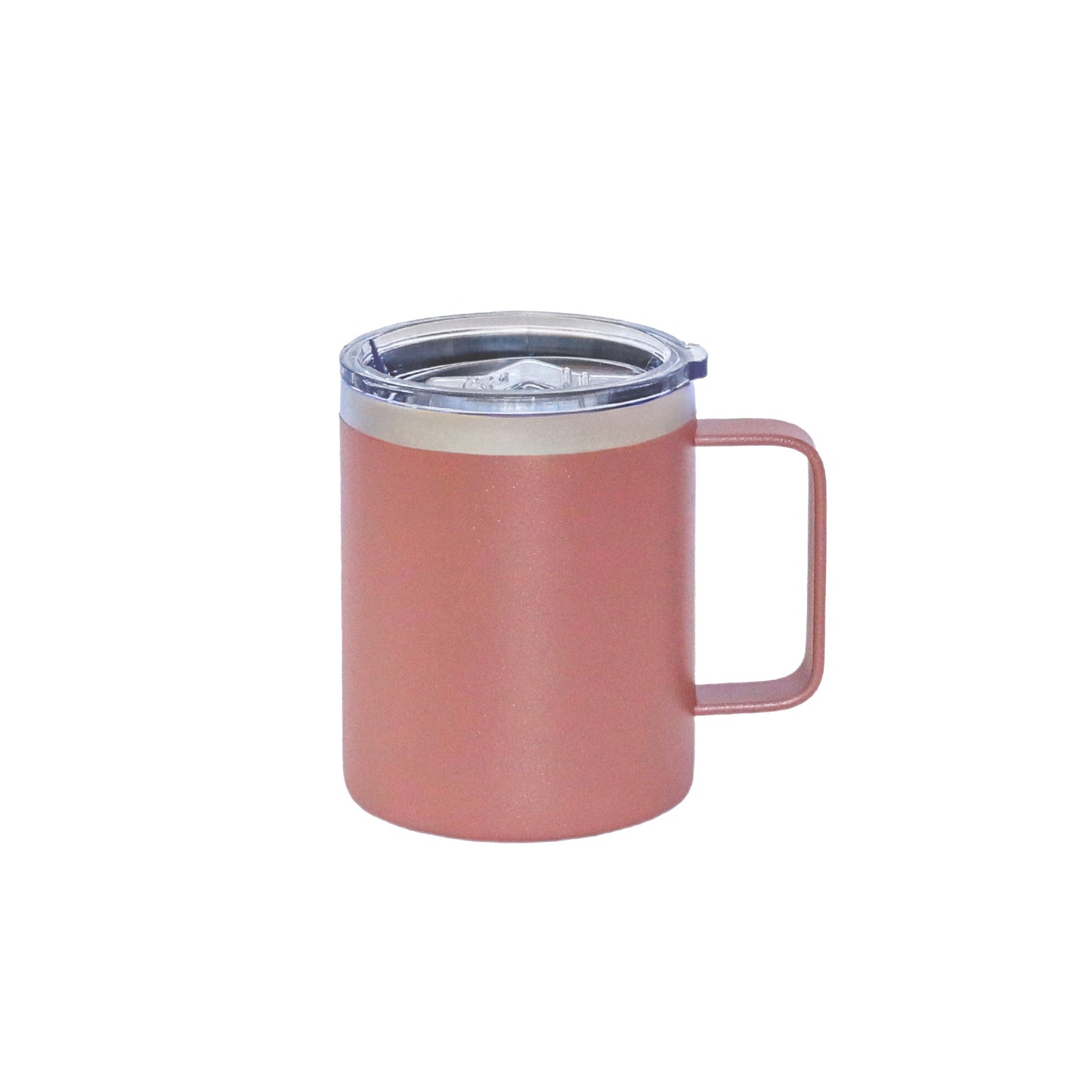12 Oz Stainless Steel Travel Mug with Handle - Dusty Rose