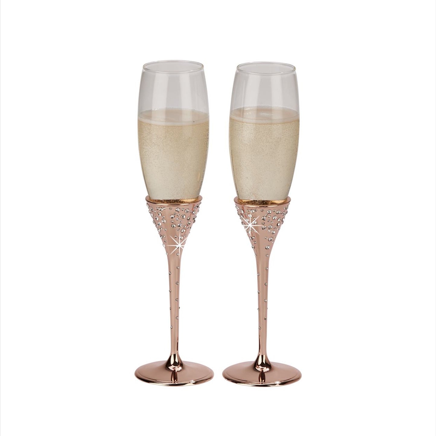 Galaxy Rose Gold Champagne Flutes Set