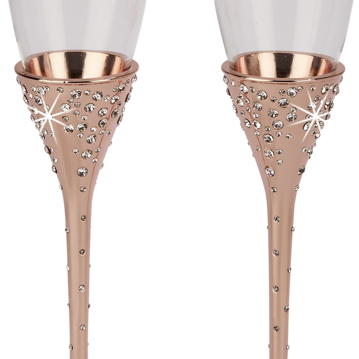 Galaxy Rose Gold Champagne Flutes Set