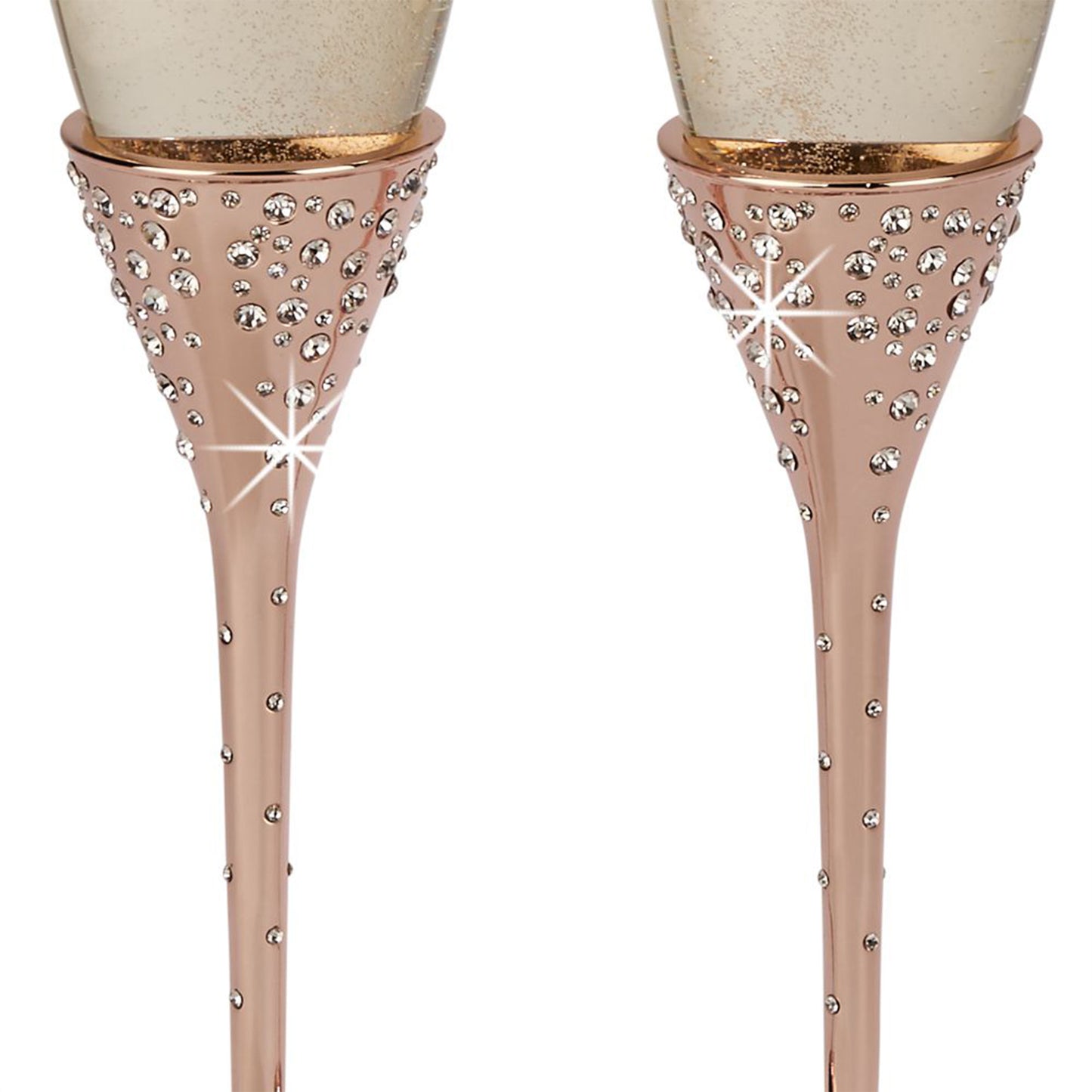 Galaxy Rose Gold Champagne Flutes Set