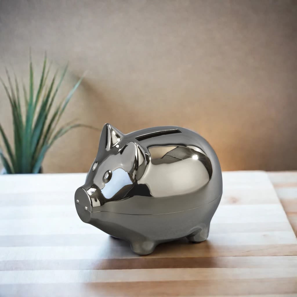Small Piggy Bank With Polished Finish