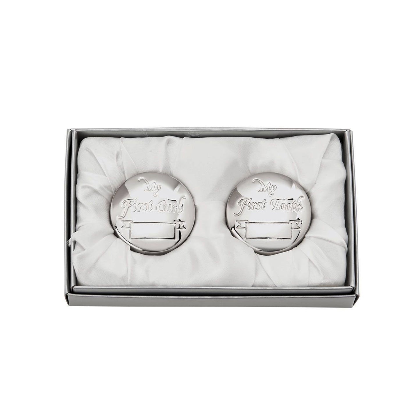 First Tooth & First Curl Round Silver Box Set