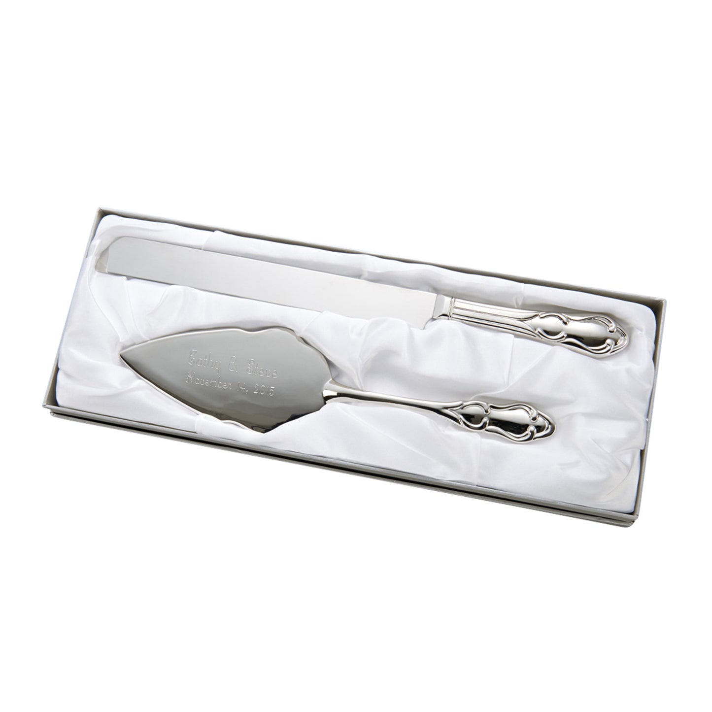 Knife & Server Set With Fiddle Shaped Handles