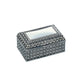 Silverplated Rectangular Box with Beaded Antique Design, 2.25"
