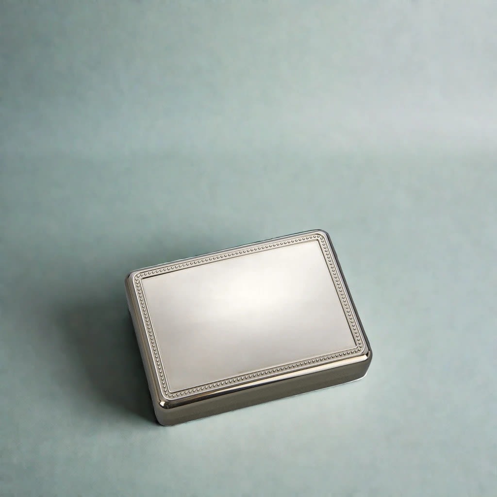 Rectangular Box with Beaded Border, 5.25"
