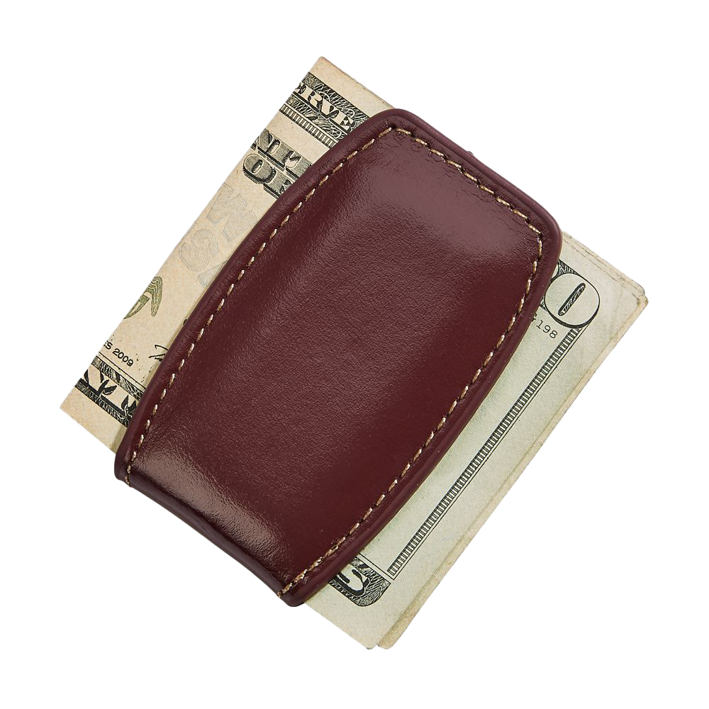 Brown Leather Money Clip