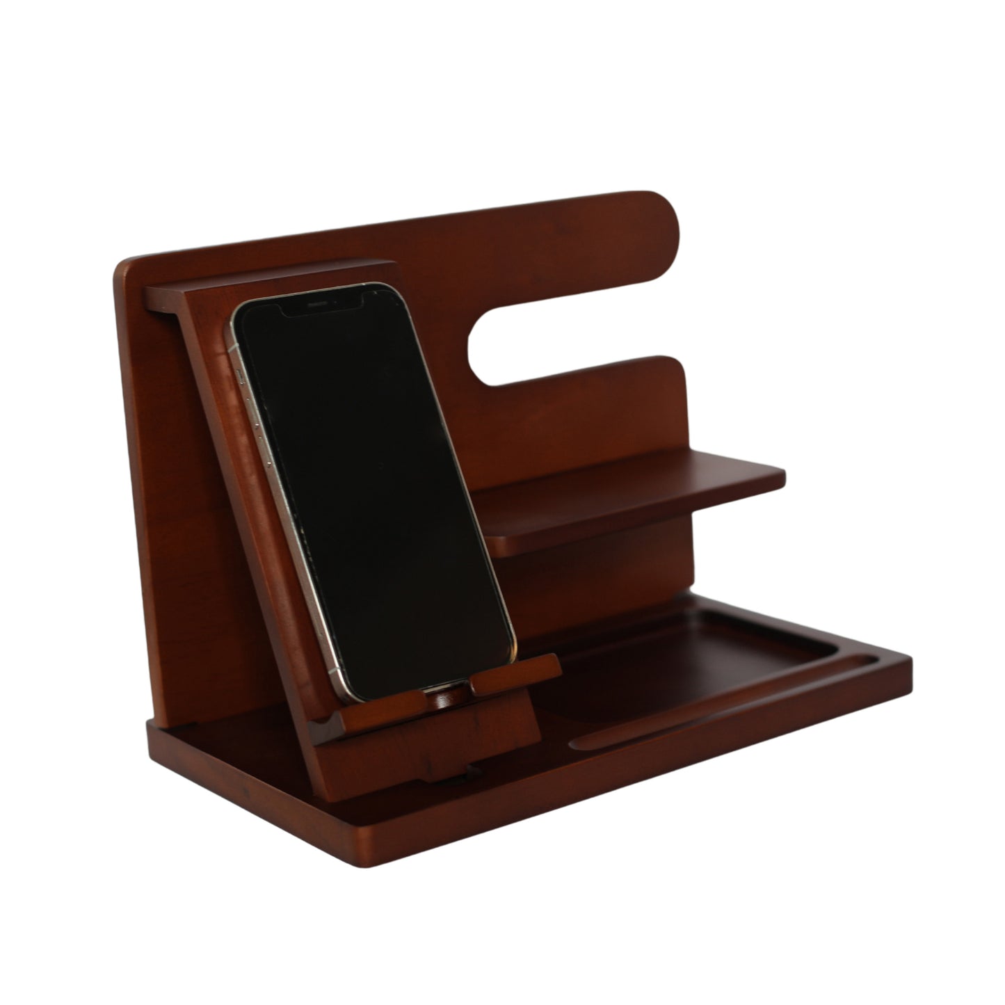 Dark Wood Charging Shelf/Valet