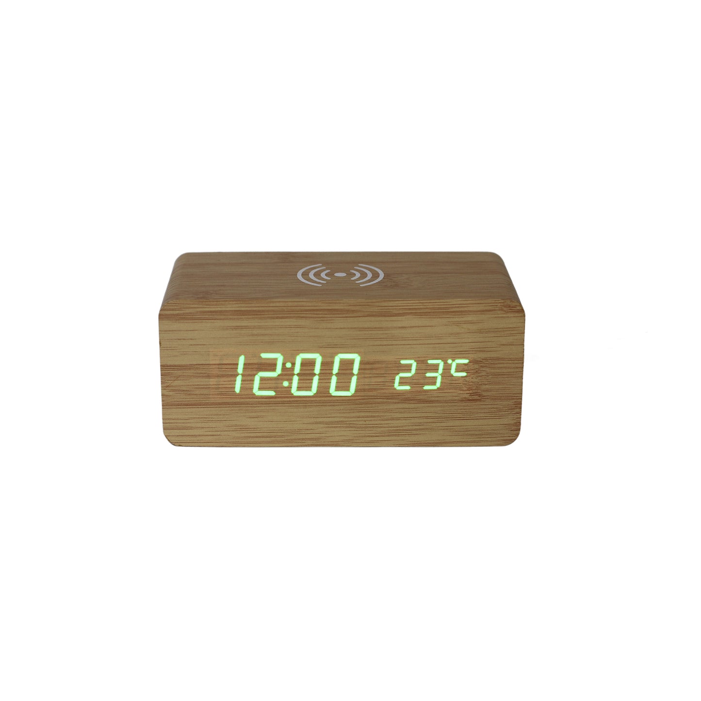 Bamboo Wireless Phone Charger/Digital Clock