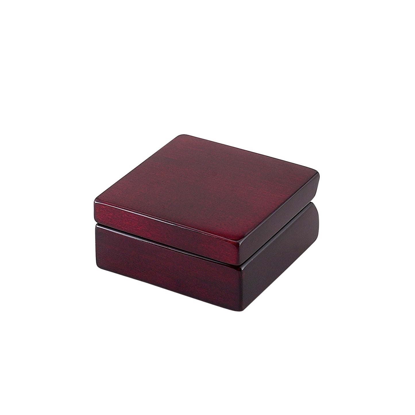 Square Wood Box With Clock In Piano Finish