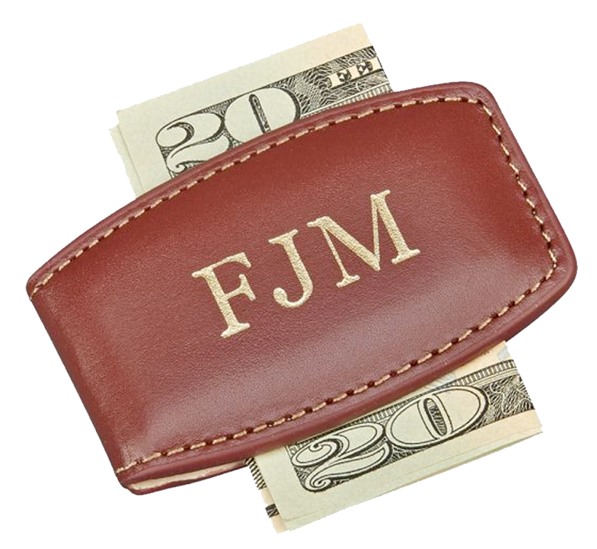 Brown Leather Money Clip