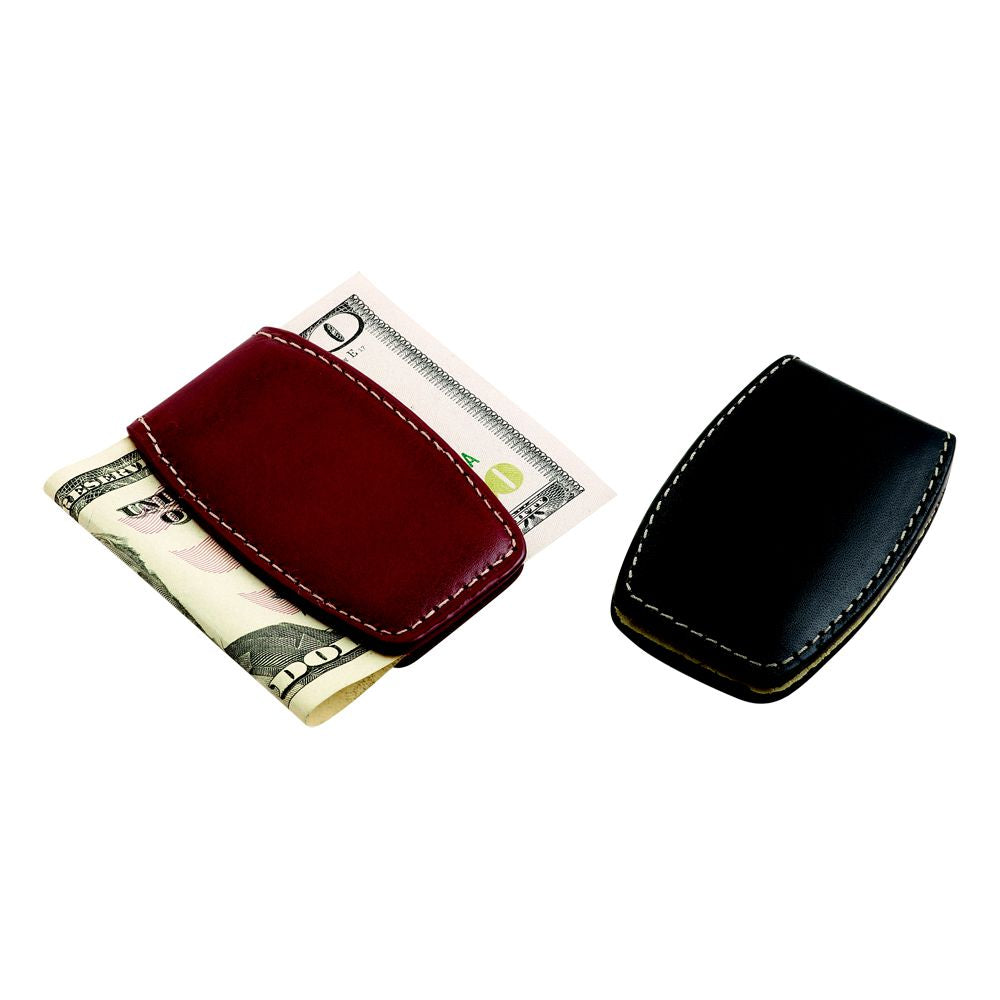 Black Leather Money Clip