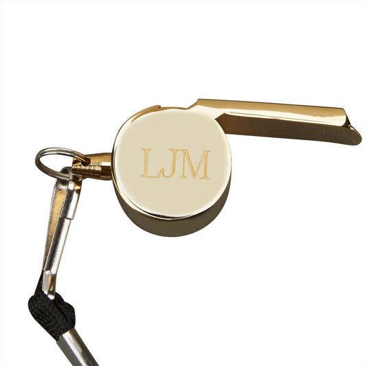 Gold-plated Coach's Whistle with Lanyard