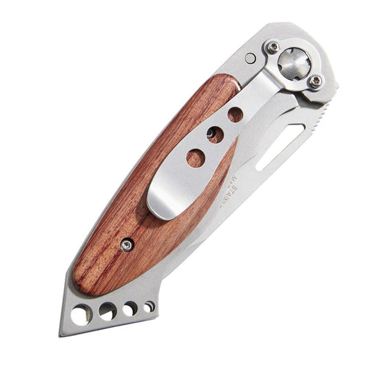 Ss Locking Pocket Knife W/wood Handle 4.625" L