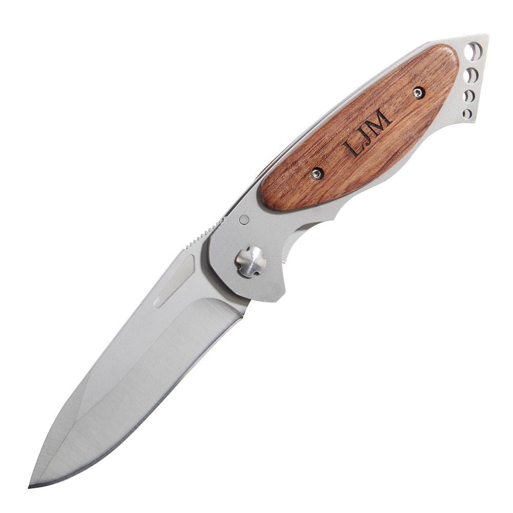 Ss Locking Pocket Knife W/wood Handle 4.625" L