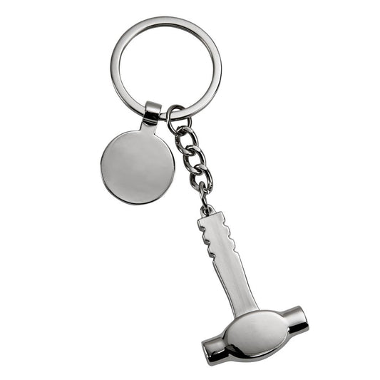 Hammer Keychain with Engraving Tag, 4.25"